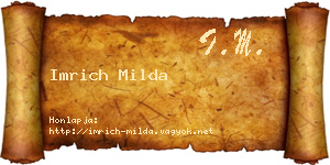 Imrich Milda névjegykártya